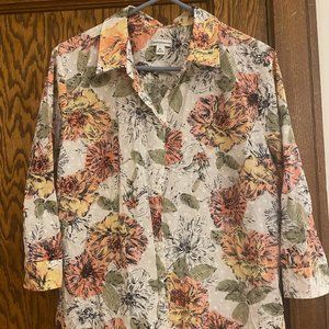 Croft & Barrow 3/4 Length Cotton Women's Top